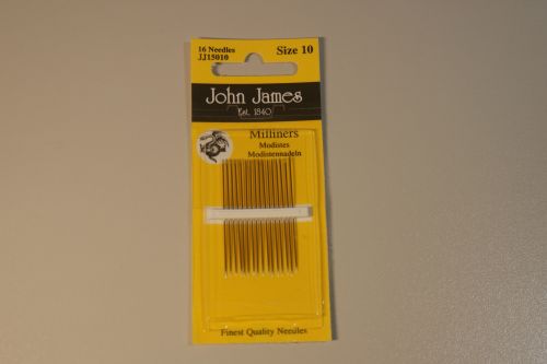 JOHN JAMES MILLINERS NEEDLES SIZE 10